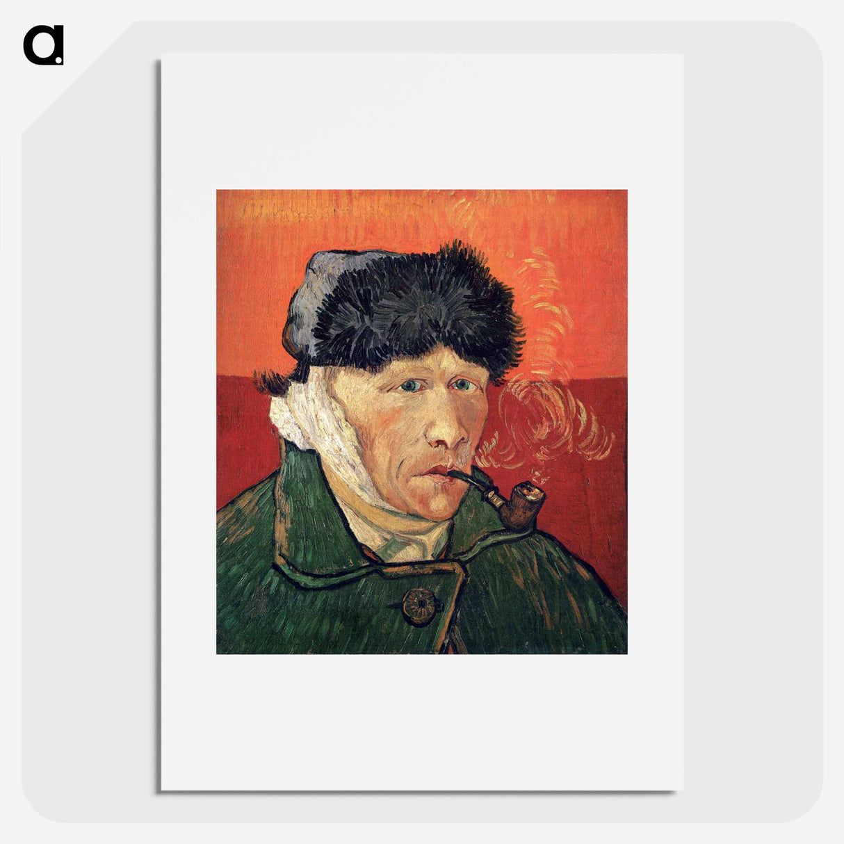 Self-Portrait with Bandaged Ear and Pipe - フィンセント ファン ゴッホ Poster.