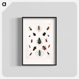 Colored beetles, landscape - アボット ハンダーソン セイヤー Poster.