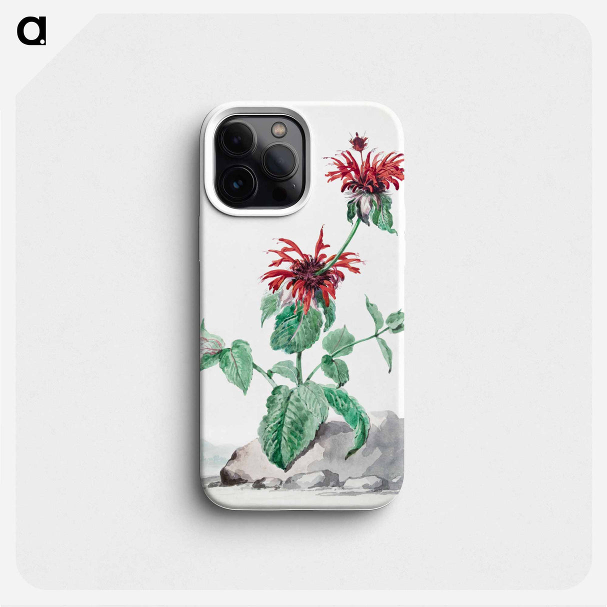 A Red Bergamot in a Landscape - アールト シューマン Phone Case.