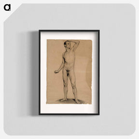 アートポスター-Nude male model, academy study - アルバート エーデルフェルト Poster.