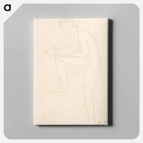アートパネル-Sketch for Figure on Whistler Monument - オーギュスト ロダン Canvas.