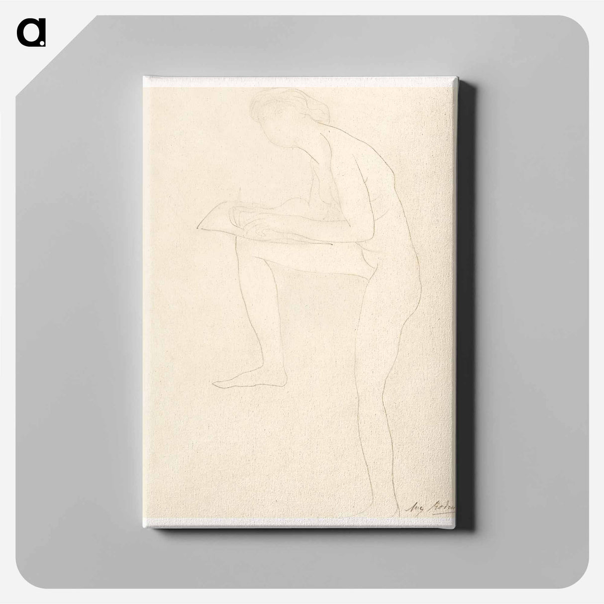 Sketch for Figure on Whistler Monument - オーギュスト ロダン Canvas.