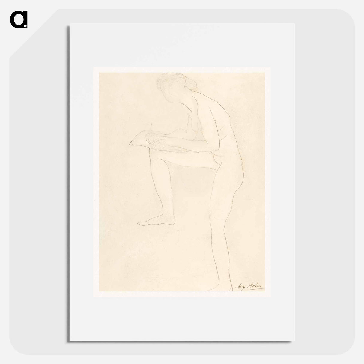 Sketch for Figure on Whistler Monument - オーギュスト ロダン Poster.