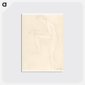 アートポストカード-Sketch for Figure on Whistler Monument - オーギュスト ロダン Postcard.