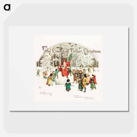 アートポスター-Santa Claus with Children Illustration
 - 大英図書館 Poster.