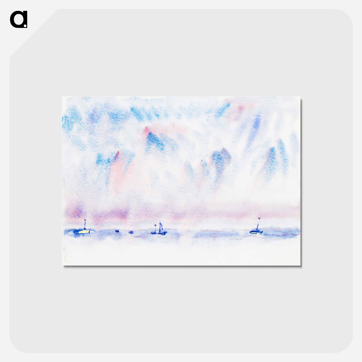アートポストカード-Bermuda Sky and Sea with Boats - チャールズ デムス Postcard.