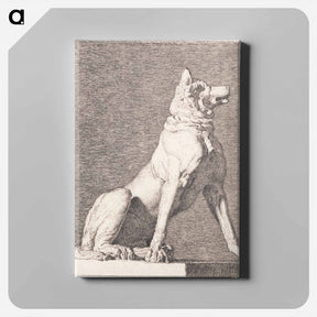 アートパネル-A sitting dog after an antique at Charlottenborg - クリステン ケプケ Canvas.