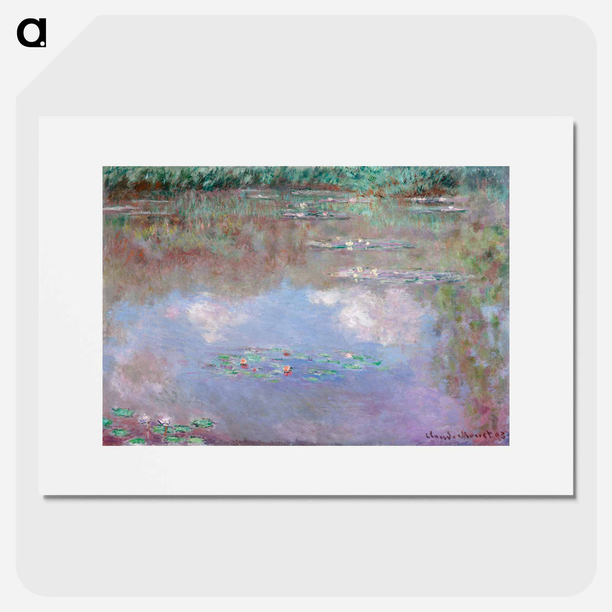 The Water Lily Pond (Clouds) - Claude Monet Poster.