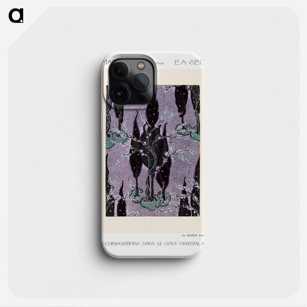Tree pochoir pattern in oriental style - E.A.セギー Phone Case.