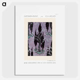 Tree pochoir pattern in oriental style - E.A.セギー Poster.