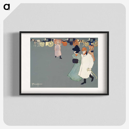 Man and woman on street - エドワード ペンフィールド Poster.