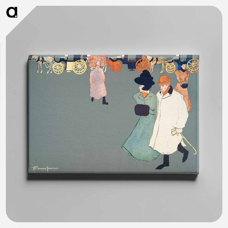アートパネル-Man and woman on street - エドワード ペンフィールド Canvas.