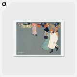 アートポストカード-Man and woman on street - エドワード ペンフィールド Postcard.