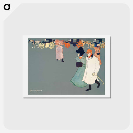 アートポストカード-Man and woman on street - エドワード ペンフィールド Postcard.