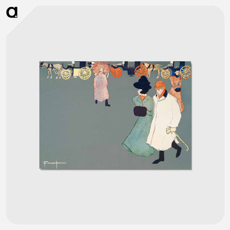 アートポストカード-Man and woman on street - エドワード ペンフィールド Postcard.