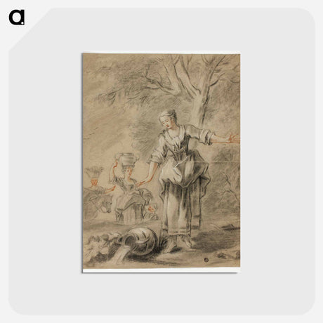 アートポストカード-Pierrette et le Pot-au-Lait - フランソワ ブーシェ Postcard.