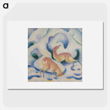 Deer in the snow II - Franz Marc Poster.