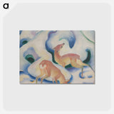 アートポストカード-Deer in the snow II - フランツ マルク Postcard.