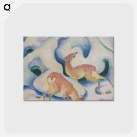 アートポストカード-Deer in the snow II - フランツ マルク Postcard.