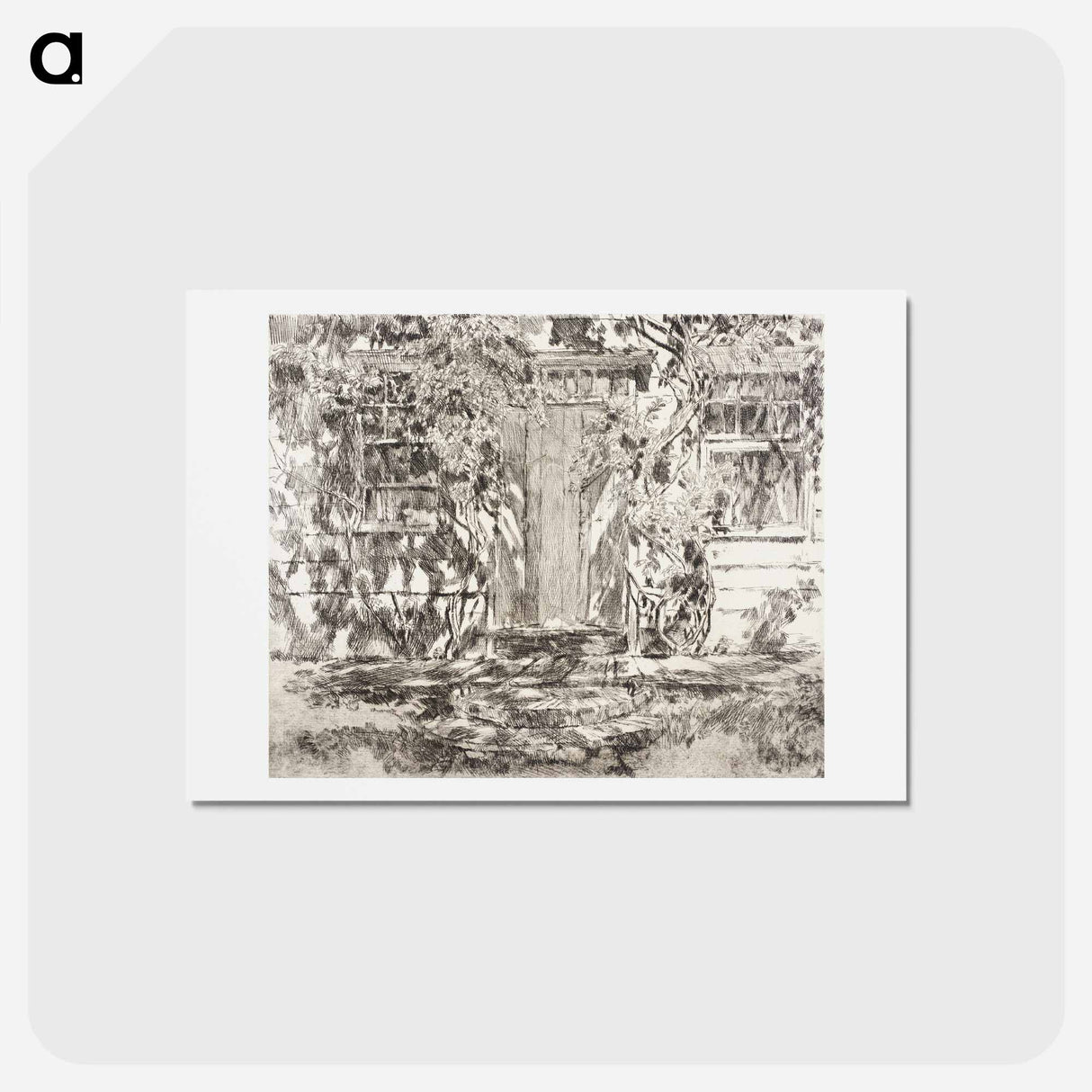 アートポストカード-Old Doorway - フレデリック チャイルド ハッサム Postcard.