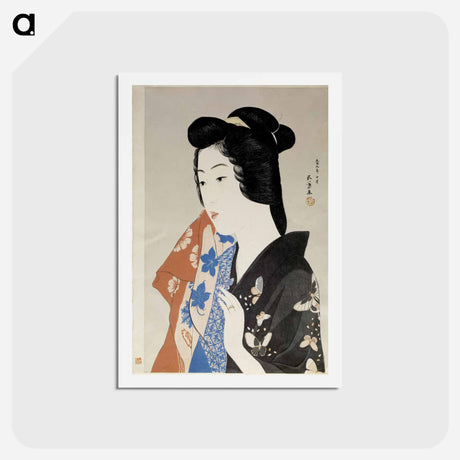 アートポストカード-Woman Holding a Towel
 - 橋口 五葉 Postcard.