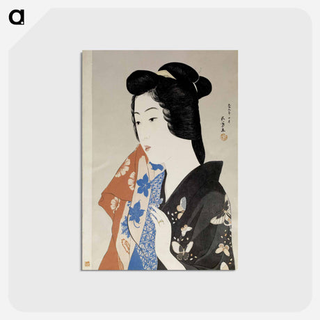 アートポストカード-Woman Holding a Towel
 - 橋口 五葉 Postcard.