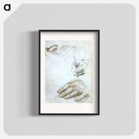 アートポスター-Studies of the Hands of Erasmus of Rotterdam - ハンス ホルバイン Poster.