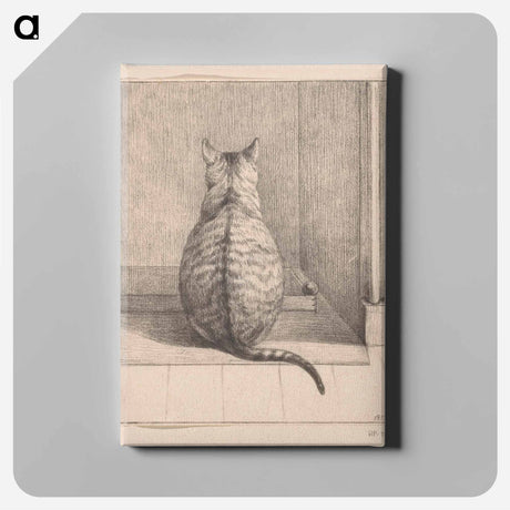 アートパネル-Zittende kat, van achteren - ジャン ベルナール Canvas.