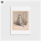 アートポストカード-Zittende kat, van achteren - ジャン ベルナール Postcard.