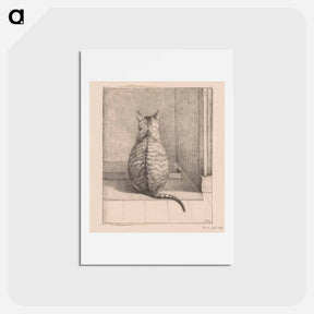 アートポストカード-Zittende kat, van achteren - ジャン ベルナール Postcard.