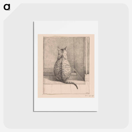 アートポストカード-Zittende kat, van achteren - ジャン ベルナール Postcard.
