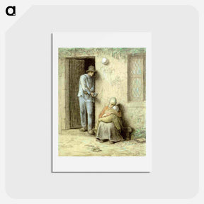 アートポストカード-The Infant (The Sick Child) - ジャン フランソワ ミレー Postcard.