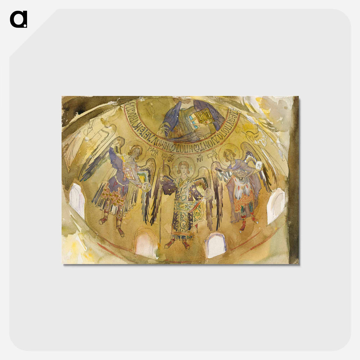 アートポストカード-Angels, Mosaic, Palatine Chapel, Palermo - ジョン シンガー サージェント Postcard.