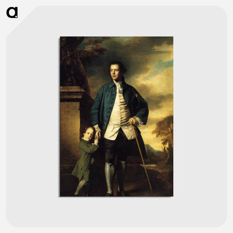 アートポストカード-Edward Morant and His Son John - ジョシュア レノルズ Postcard.