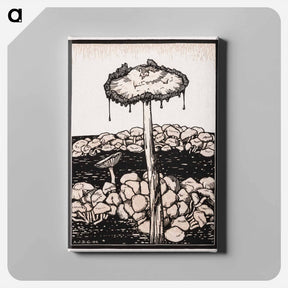 アートパネル-Dripping mushroom - ユリー デ フラーハ Canvas.