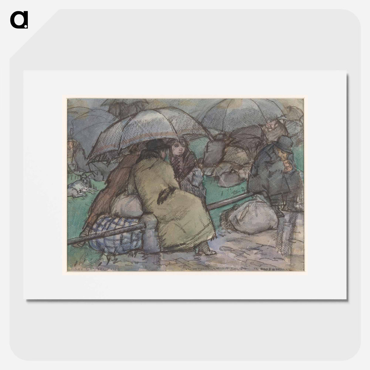 Vluchtelingen uit België te Roosendaal - Leo Gestel Poster.