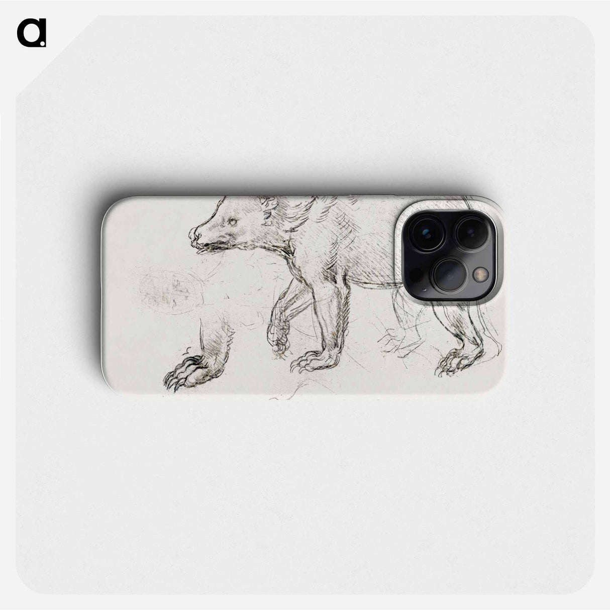 A Bear Walking - Leonardo da Vinci Phone Case.