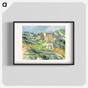 アートポスター-Houses in Provence: The Riaux Valley near L'Estaque - ポール セザンヌ Poster.