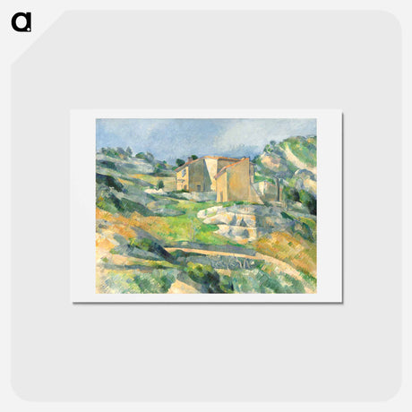 アートポストカード-Houses in Provence: The Riaux Valley near L'Estaque - ポール セザンヌ Postcard.