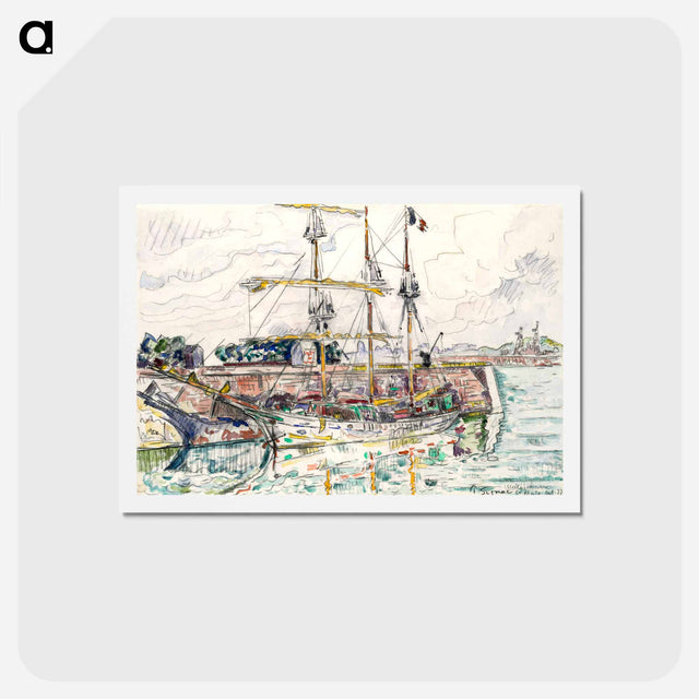 アートポストカード-Docks at Saint Malo - ポール シニャック Postcard.
