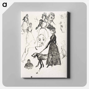 アートパネル-Sketches of Bonnard, Ravageau, and Terrasse
 - ピエール ボナール Canvas.