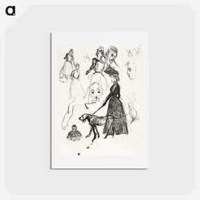 アートポストカード-Sketches of Bonnard, Ravageau, and Terrasse
 - ピエール ボナール Postcard.
