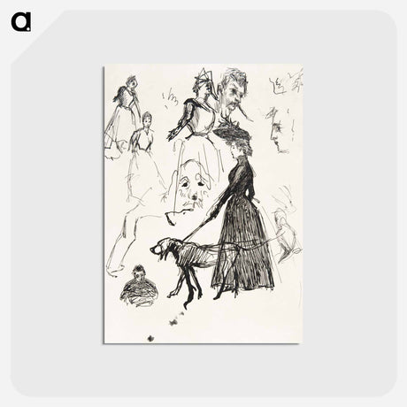 アートポストカード-Sketches of Bonnard, Ravageau, and Terrasse
 - ピエール ボナール Postcard.