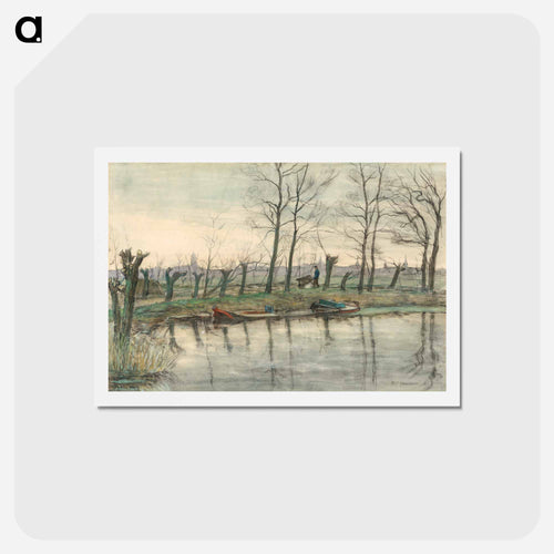 Amsterdam Skyline Viewed from the West - ピエト モンドリアン Postcard.