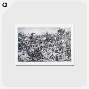 アートポストカード-The Fair on St. George's Day - ピーター ブリューゲル Postcard.