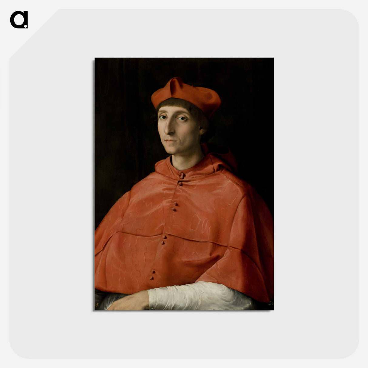 アートポストカード-Portrait of a Cardinal - ラファエロ サンティ Postcard.