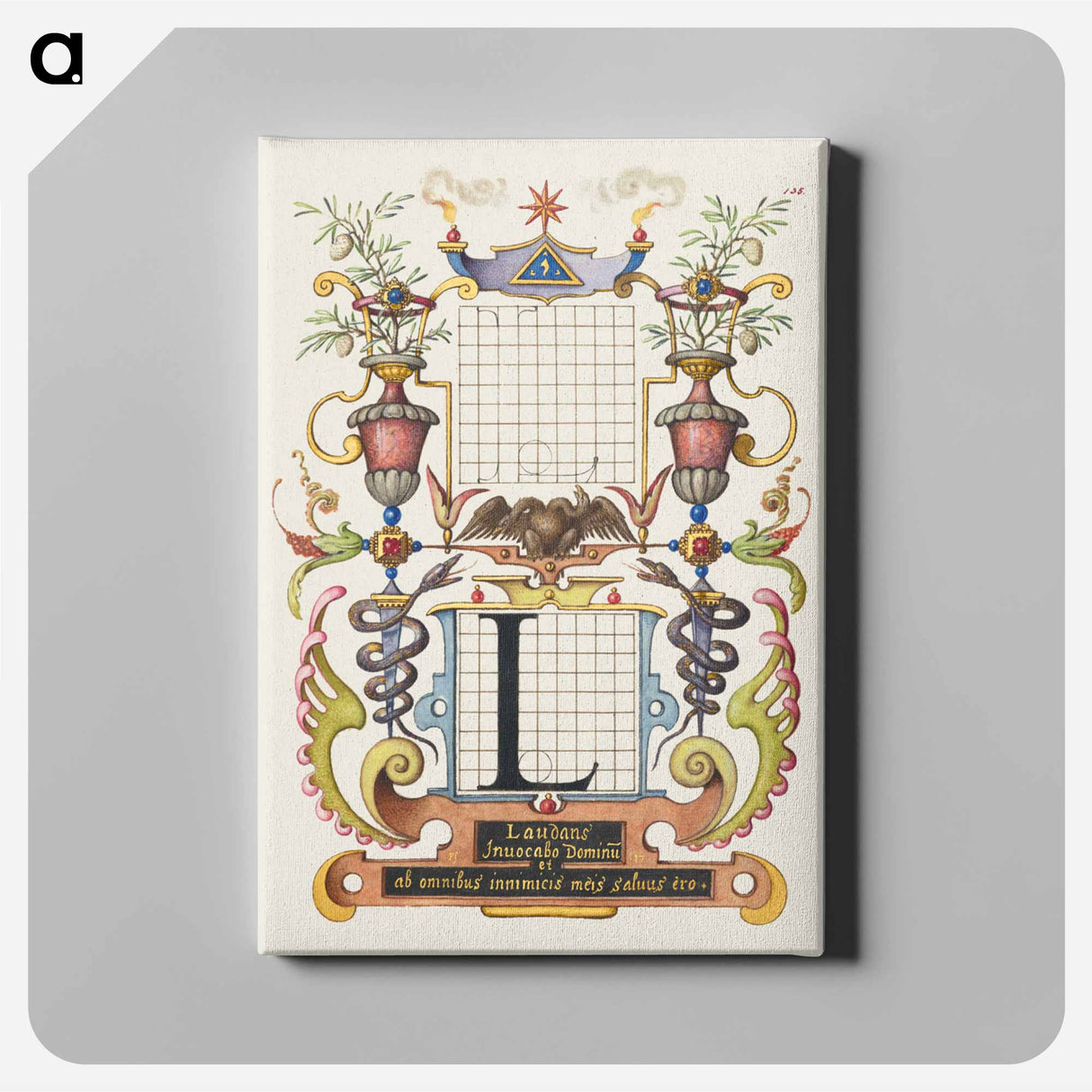 アートパネル-Guide for Constructing the Letter L from Mira Calligraphiae Monumenta
 - 書道のお手本 Canvas.