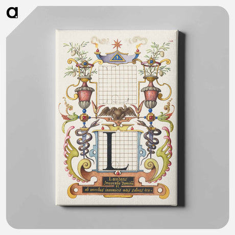 アートパネル-Guide for Constructing the Letter L from Mira Calligraphiae Monumenta
 - 書道のお手本 Canvas.
