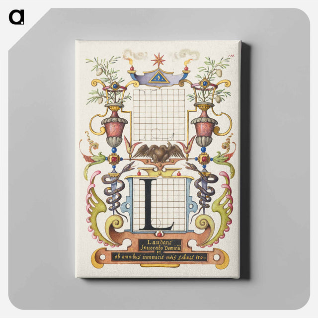 アートパネル-Guide for Constructing the Letter L from Mira Calligraphiae Monumenta
 - 書道のお手本 Canvas.