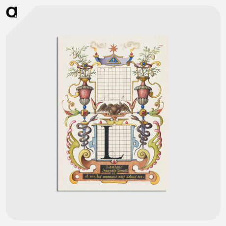 アートポストカード-Guide for Constructing the Letter L from Mira Calligraphiae Monumenta
 - 書道のお手本 Postcard.
